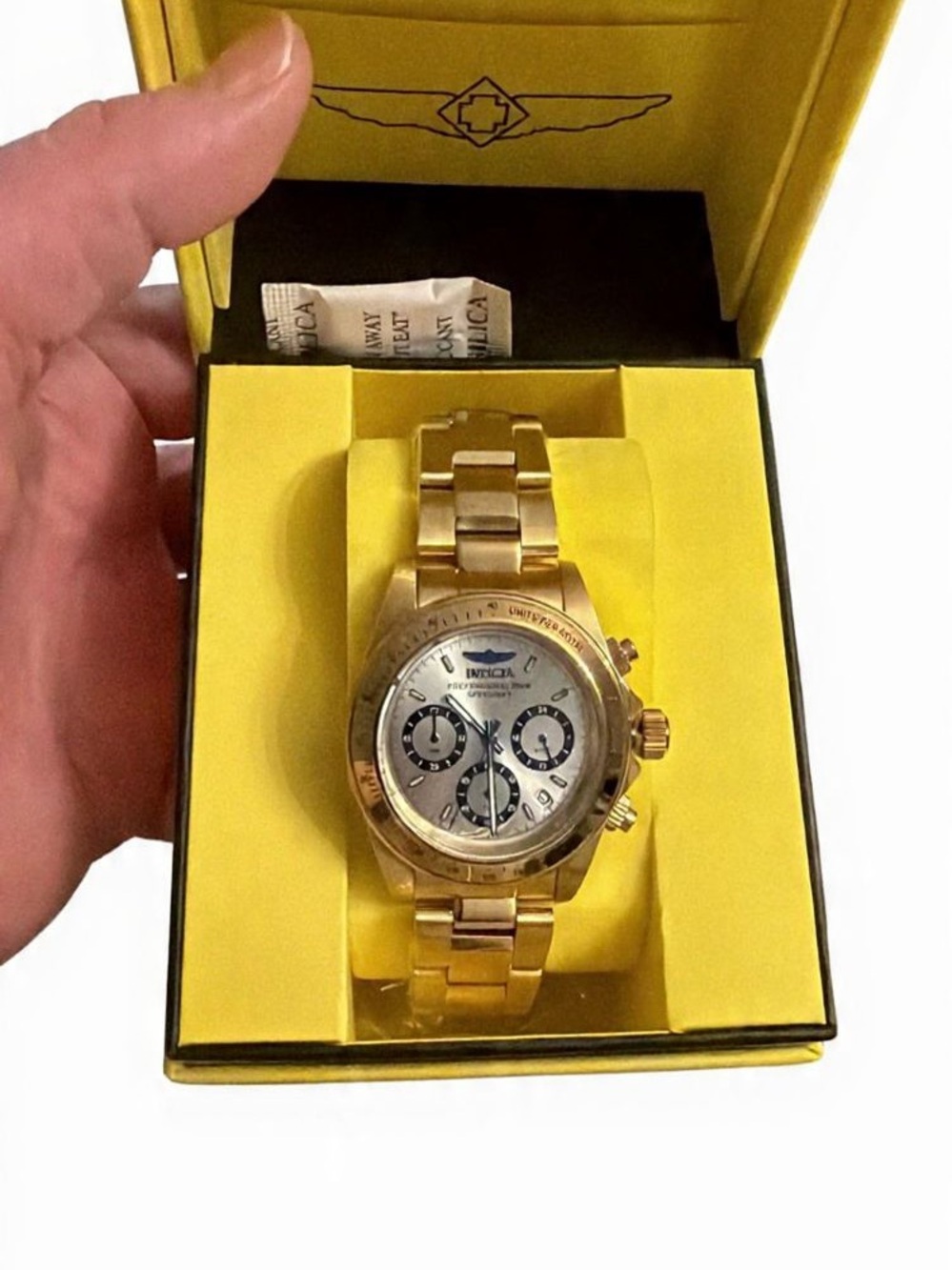 Invicta speedway Torvane Men's Gold and Silver Chronograph Bracelet Watch NWT